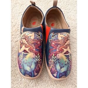 UIN The Little Mermaid Toledo I Women Slip On Shoes Navy Blue Art Nouveau 10.5